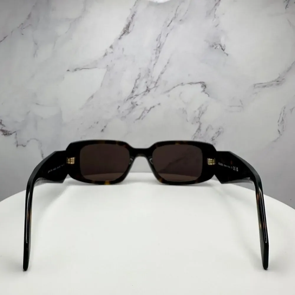 PRADA Sunglasses New Brown Tortoise Acetate PR 17WS Symbole Logo Italy Authentic